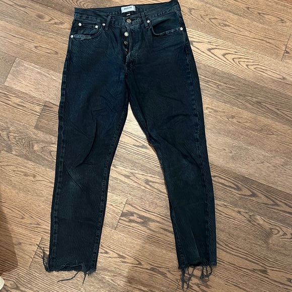 Agolde cutoff black jeans- worn black - Picture 1 of 3